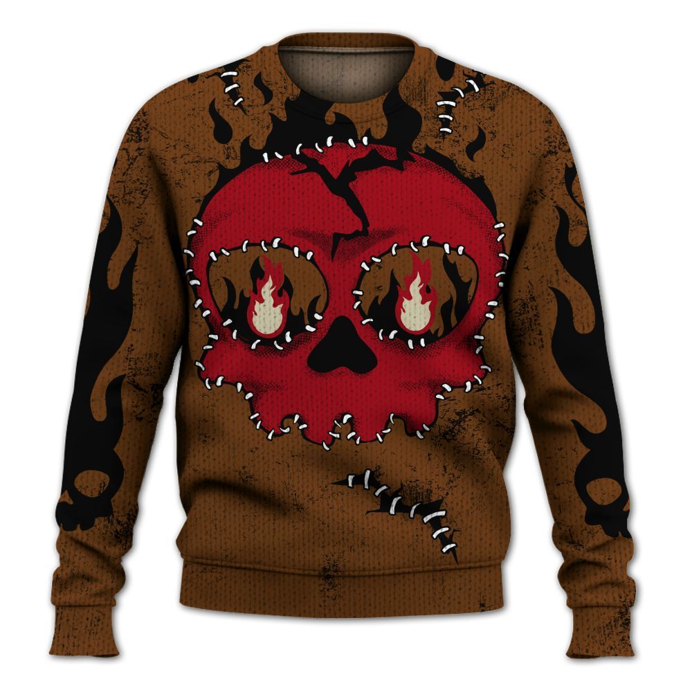 Knitted Sweater To Match Archaeo Brown 5s - Cracked Skull Stitches