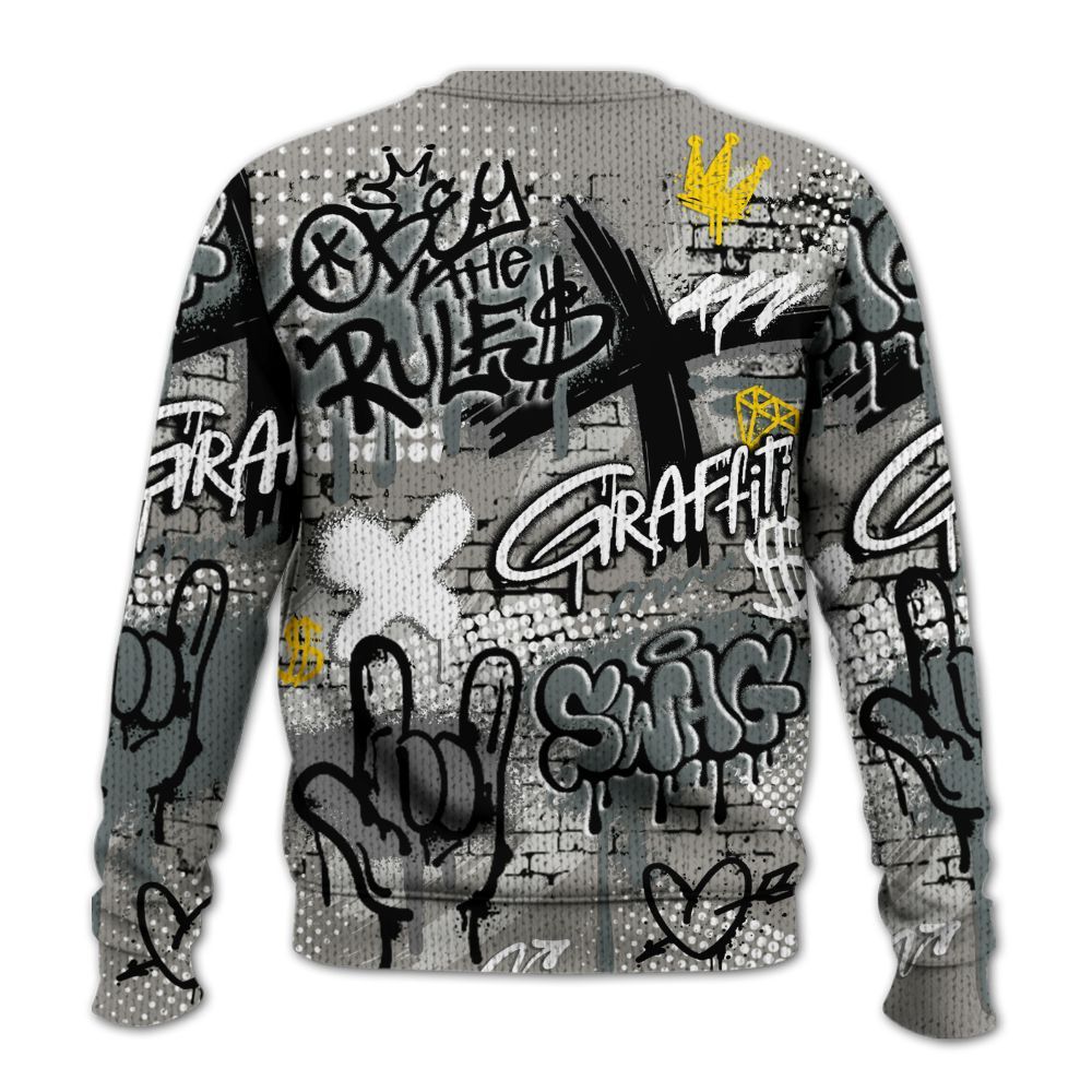 Knitted Sweater To Match Cool Grey 9s - True It Real Graffiti Streetwear