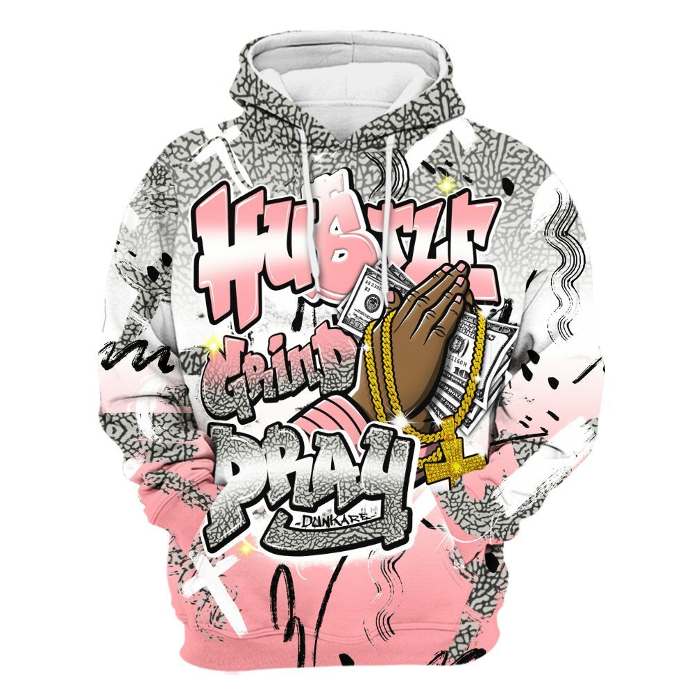 Hoodie To Match Retro Wings 3s - Money Hustle Grind Pray All Over Print