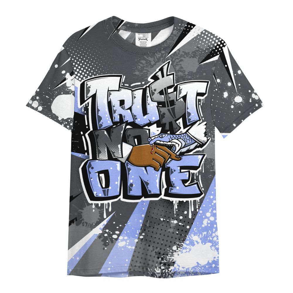 Shirt To Match Retro Awake Racer Blue - Poly Trust No One Dripping All Over Print