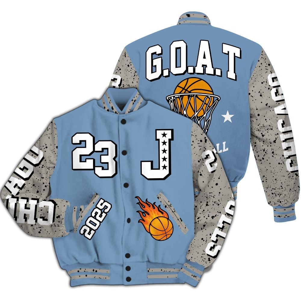 Varsity Jacket To Match University Blue 4s - Chicago 23 Basketball All Over Print