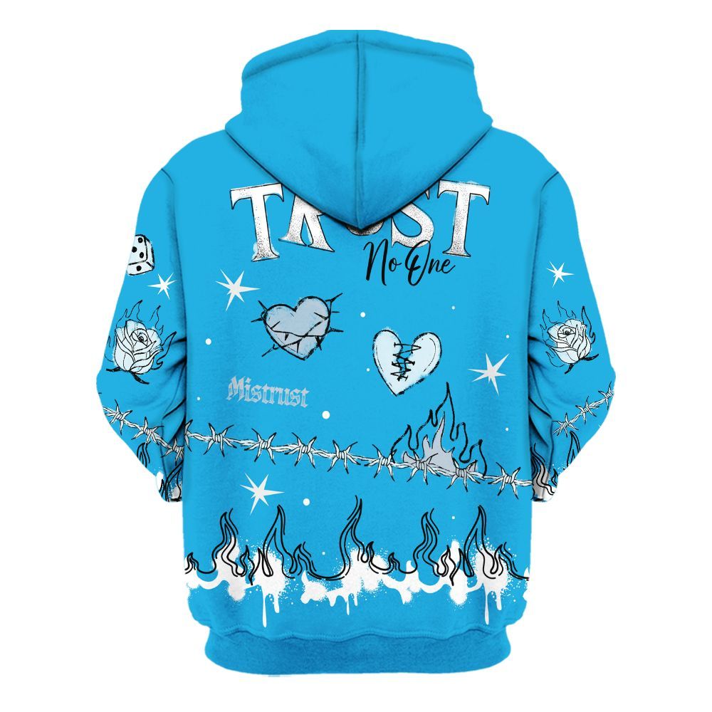 Hoodie To Match University Blue Low 2026 11s - Trust No One Snake-Bite Doodle Crayon All Over Print