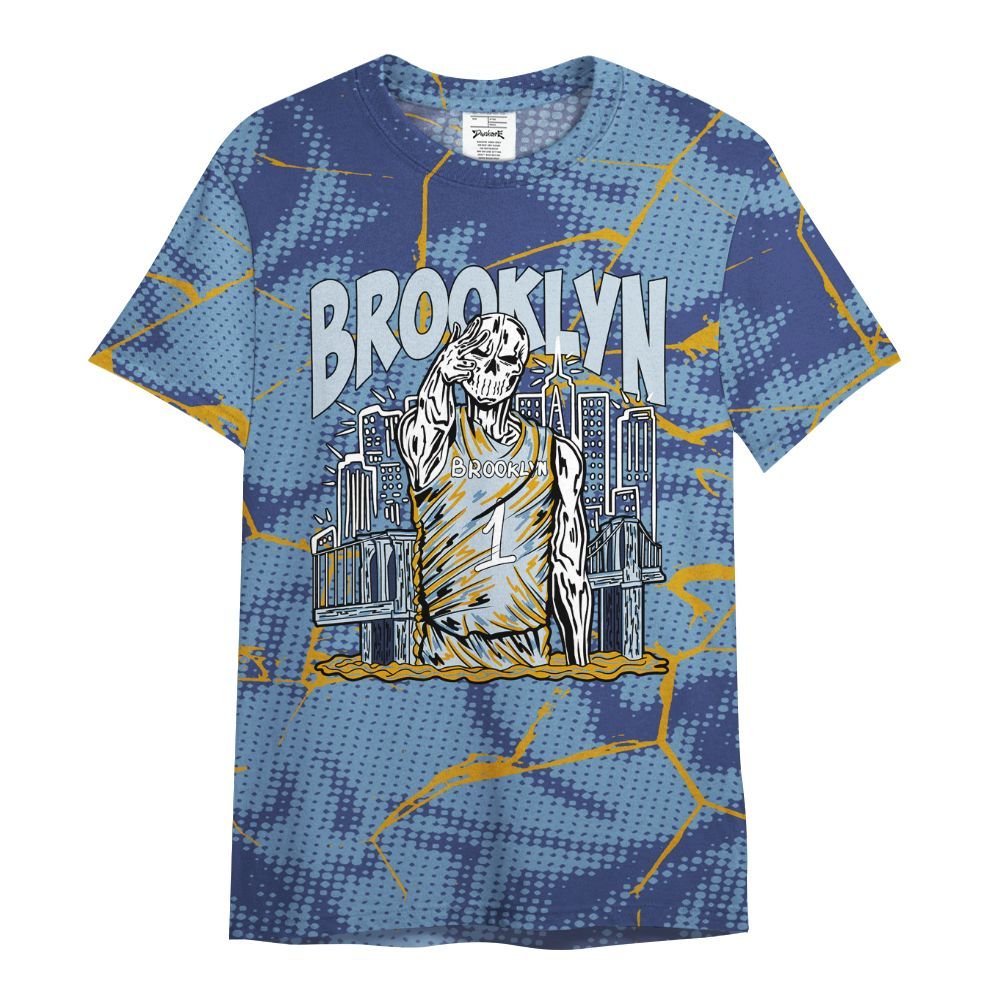 Shirt To Match High OG First In Flight 1s - Brooklyn's Skeleton Crack All Over Print