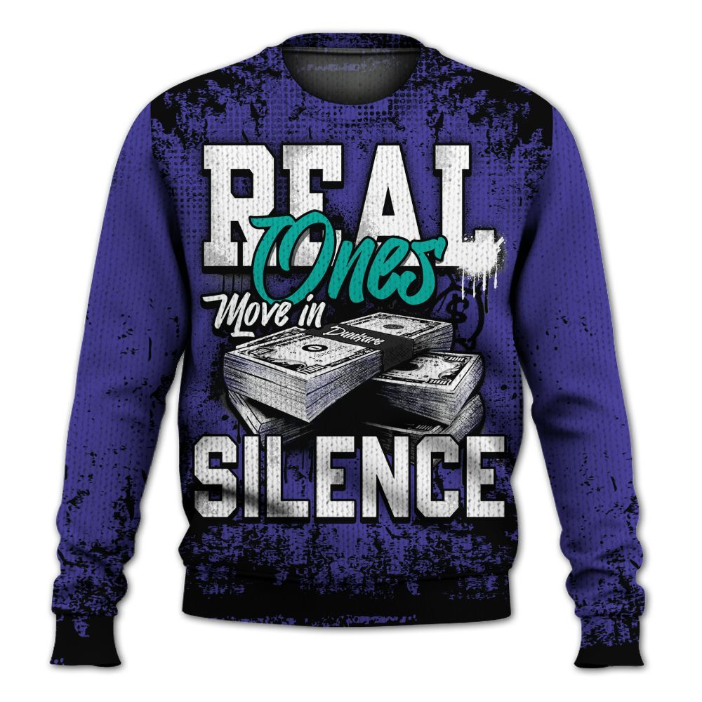 Sweater To Match Retro Grape 5s - Move In Silence Money Retro Graphic