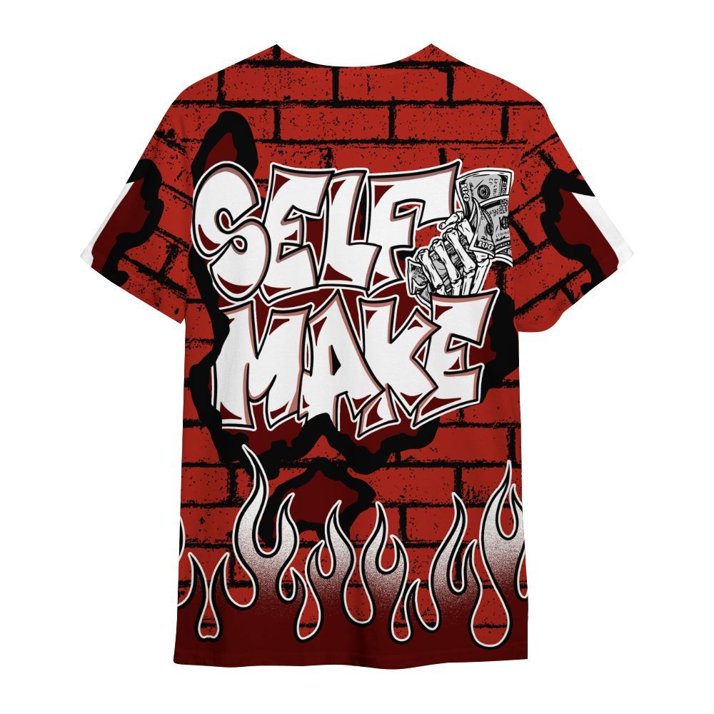 Shirt To Match SP Firewood Orange 4s - Self Make Skeleton Crashed All Over Print