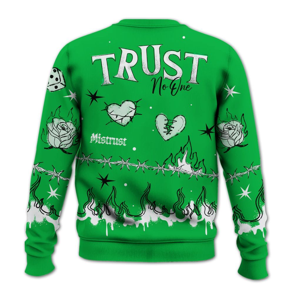 Sweatshirt To Match Lucky Green 5s - Trust No One Snake-Bite Doodle Crayon All Over Print