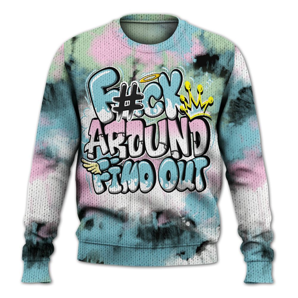 Knitted Sweater To Match SB Dunk Low Visty - Tie Dye FK Around Find Out