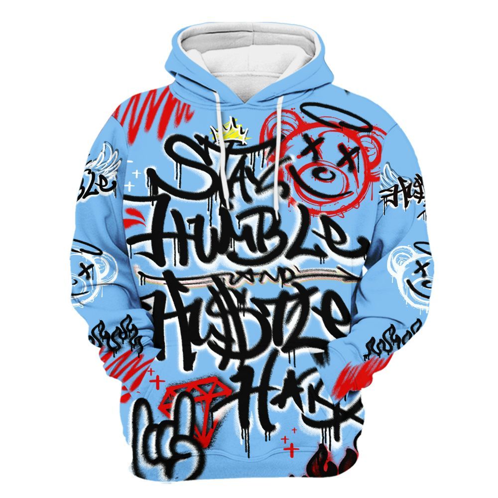 Hoodie To Match University Blue 5s - Humble Drip Streetwear Graffity All Over Print