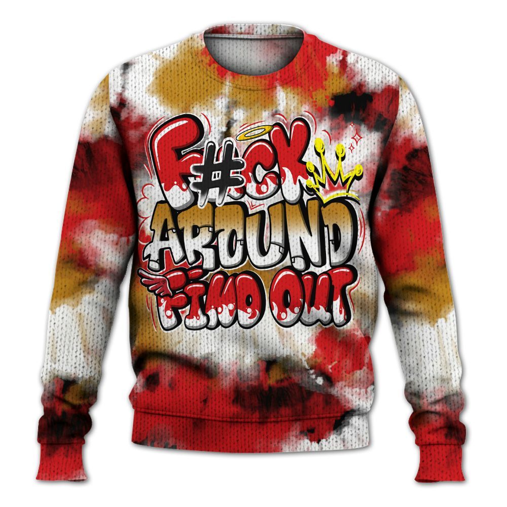 Knitted Sweater To Match Scoot Zeros Retro Portland - Tie Dye FK Around Find Out