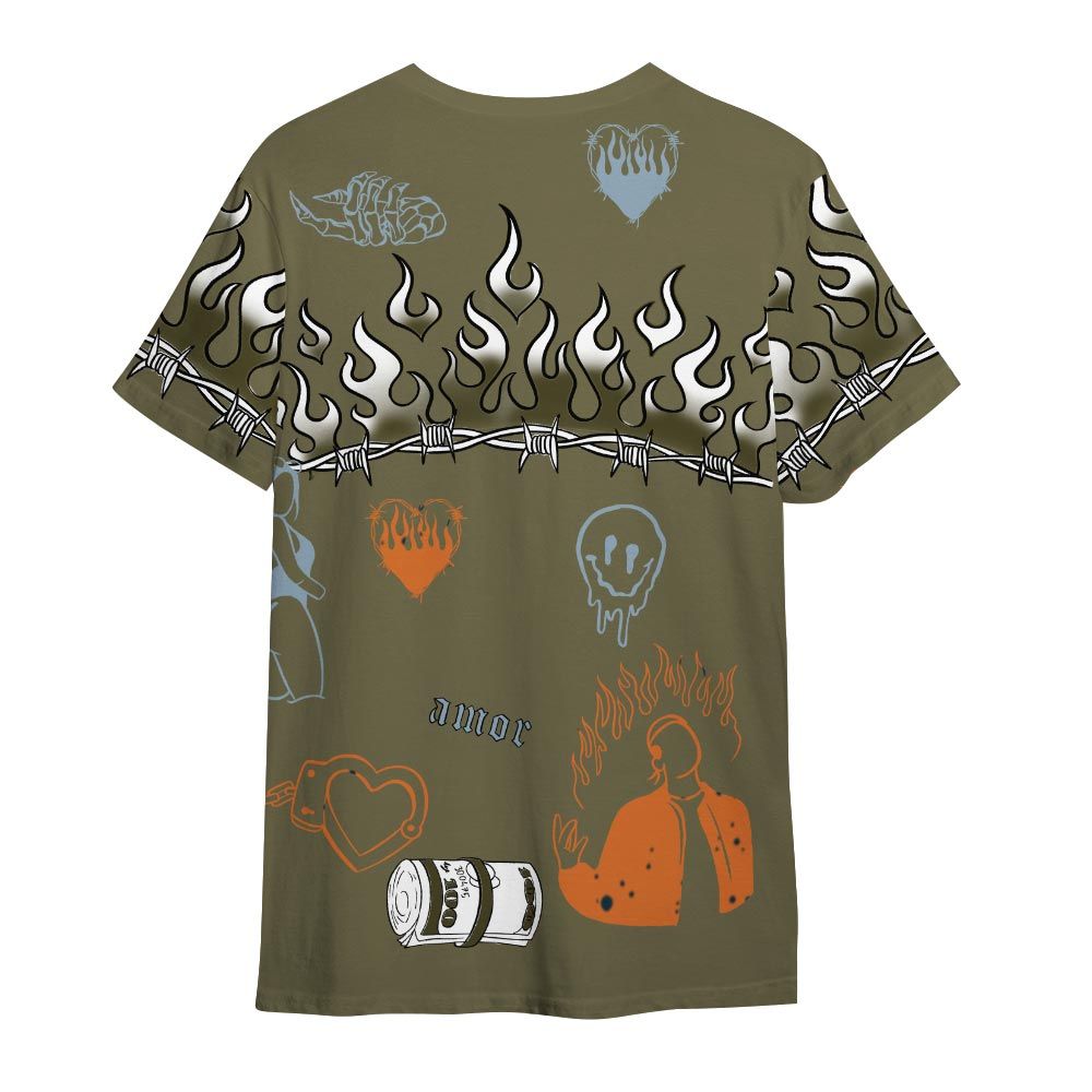 Shirt To Match Shirt Streetwear Snake Trust No One, Olive 5s T-- To Match Sneaker Olive 5s Graphic Tee NCT