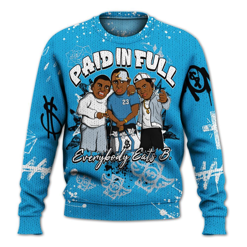 Sweater To Match University Blue Low 2026 11s - Everybody Paid In Full Crayon Graphic