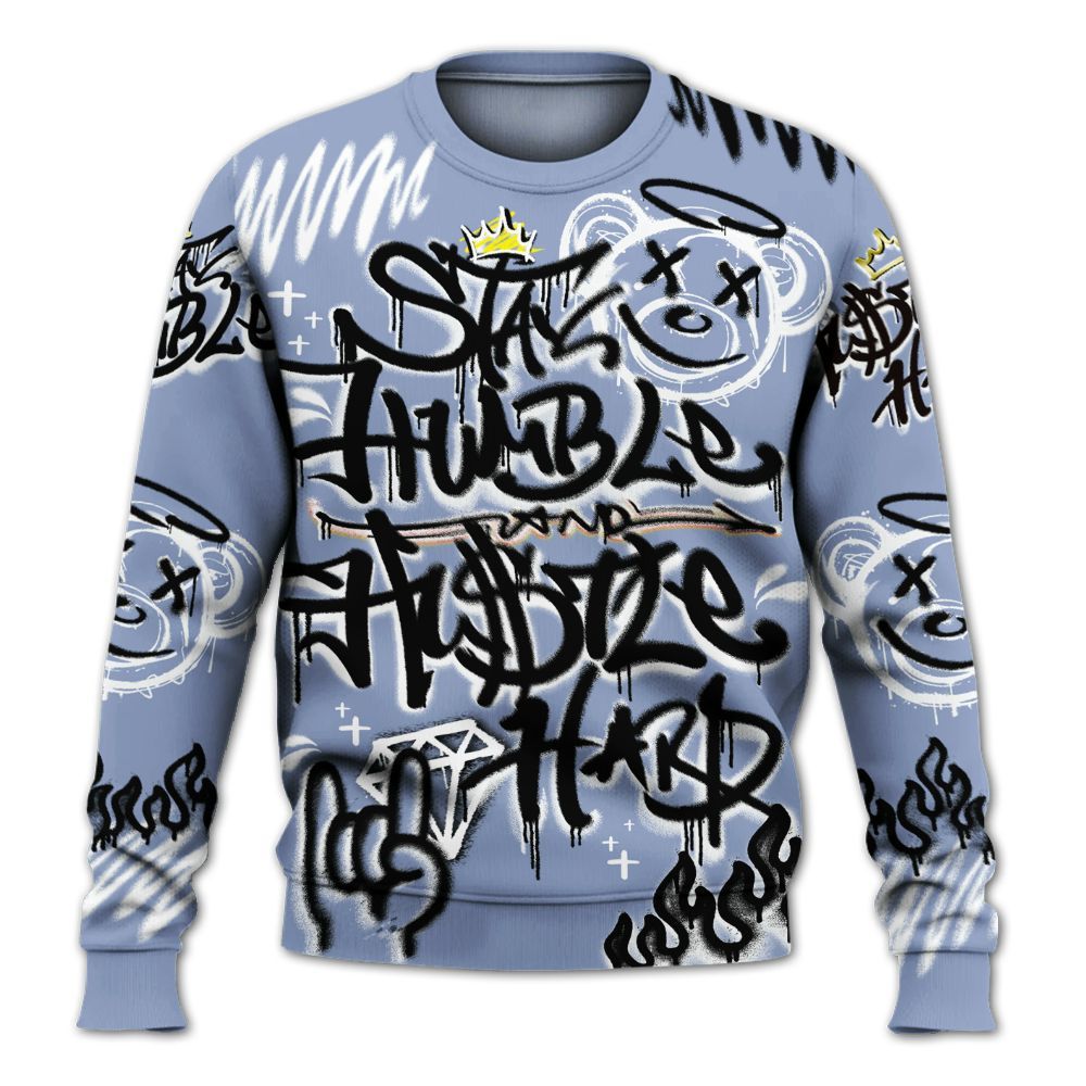 Sweatshirt To Match Retro Blue Grey 13s - Humble Drip Streetwear Graffity All Over Print
