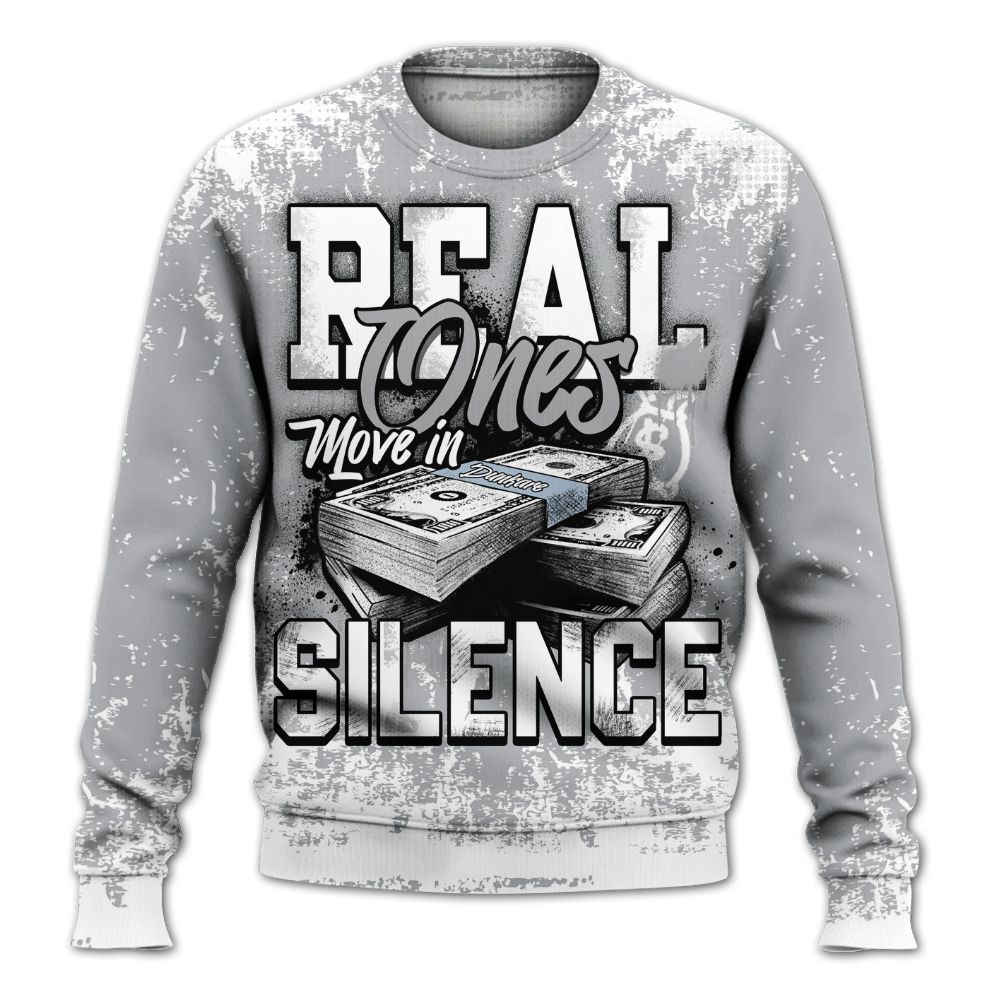Sweatshirt To Match Low OG Wolf Grey 1s - Move In Silence Money Street Retro All Over Print
