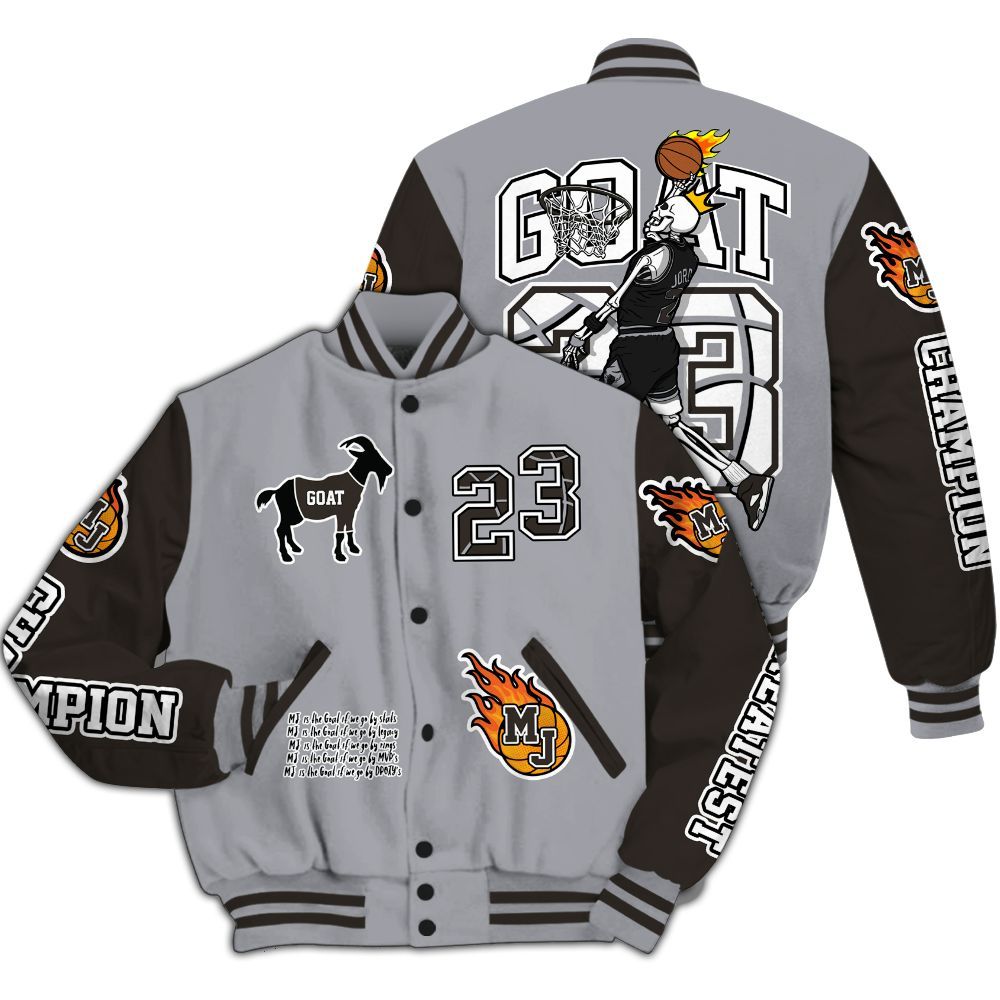 Varsity Jacket To Match Baroque Brown 12s - 23 G.0.A.T Jump Up Basketball All Over Print