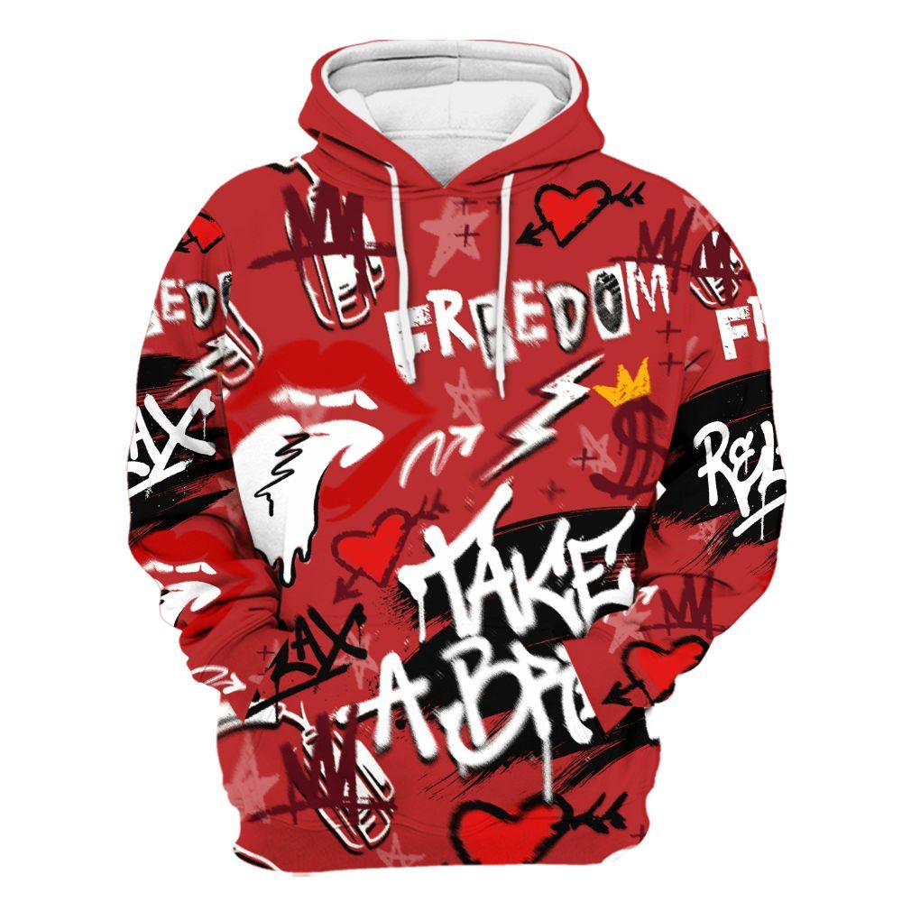 Hoodie To Match Kobe 9 Elite Christmas - Take Break Freedom Graffiti Streetwear All Over Print