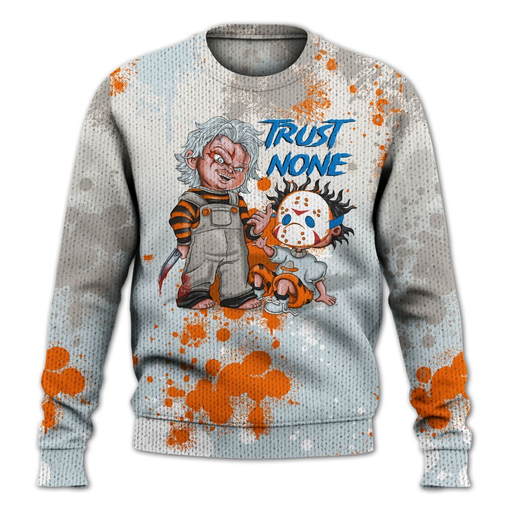 Sweater To Match Retro High OG Alaska 1s - Trust No One Scary Graphic