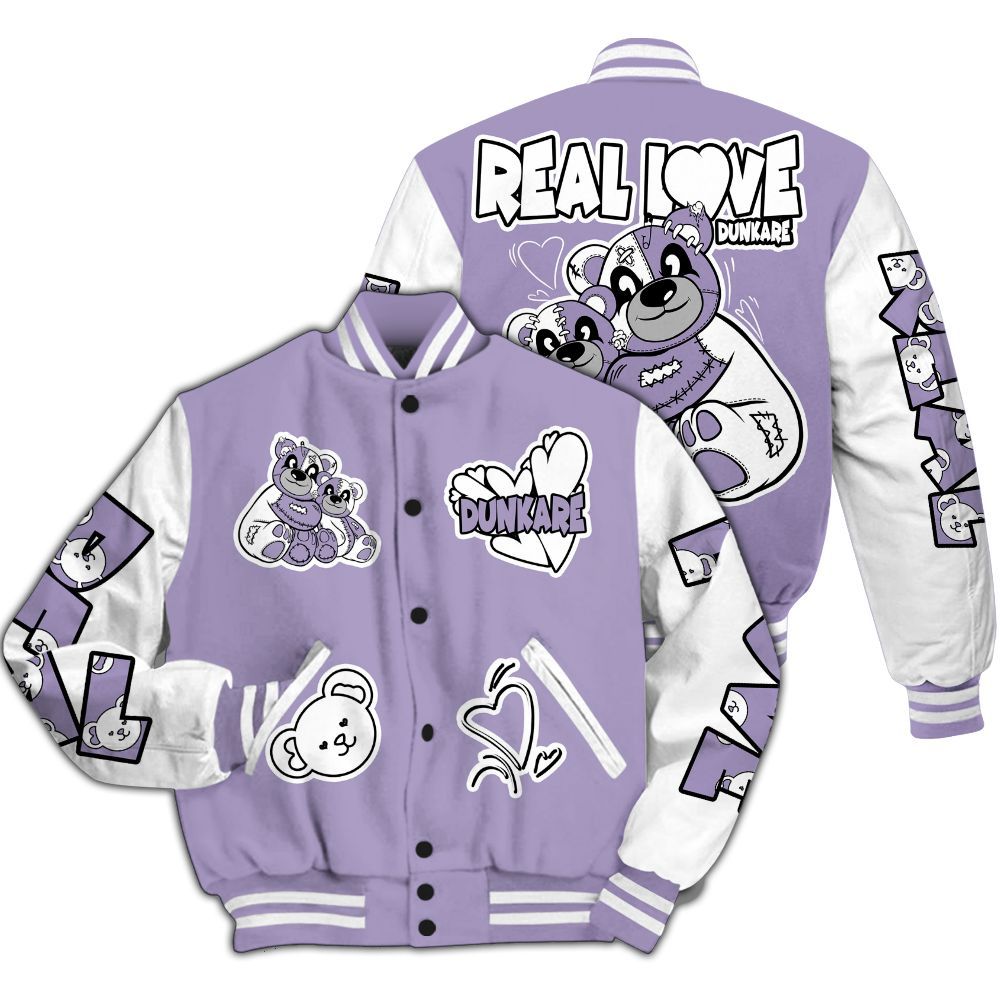 Varsity Jacket To Match Low Pure Violet 11s - Sincere Fondness Bear All Over Print