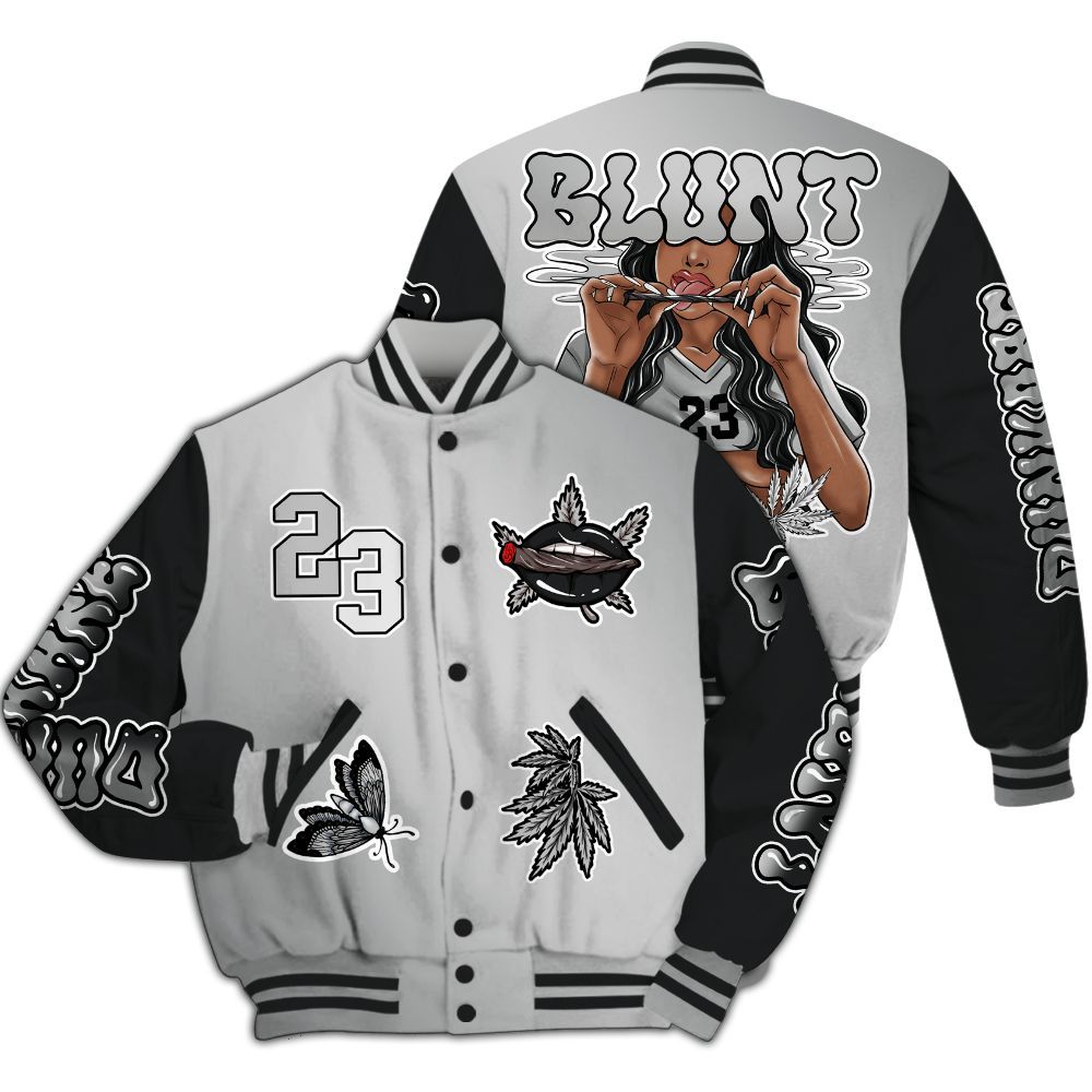 Varsity Jacket To Match Metallic Silver 14s - Bluntz Unique All Over Print