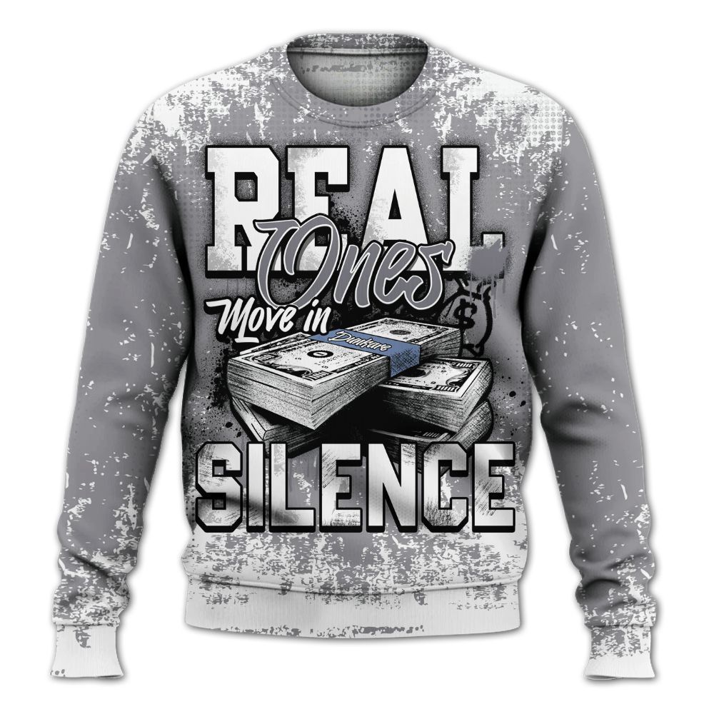 Sweatshirt To Match Cement Grey 11s - Move In Silence Money Street Retro All Over Print