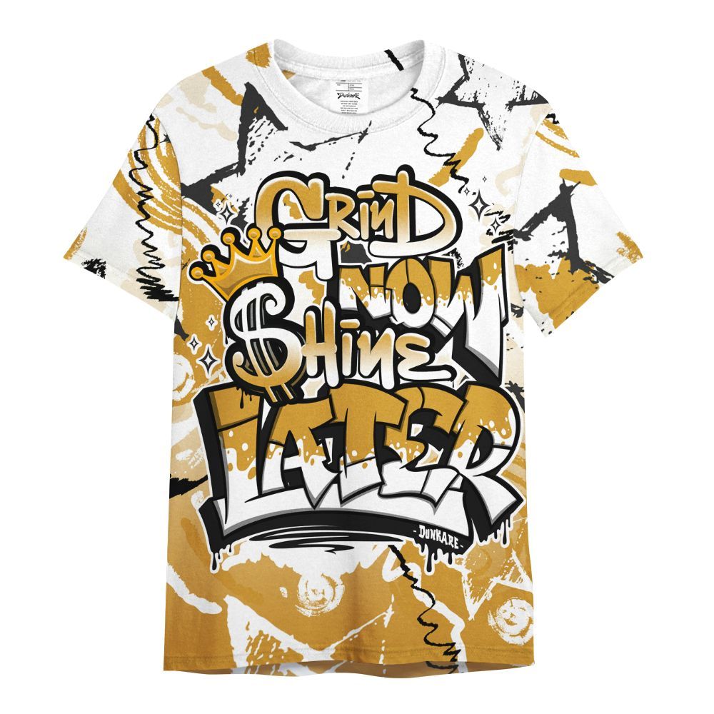 Shirt To Match Dunk Low Wheat Pale Ivory - Grind Shine Later Drip All Over Print