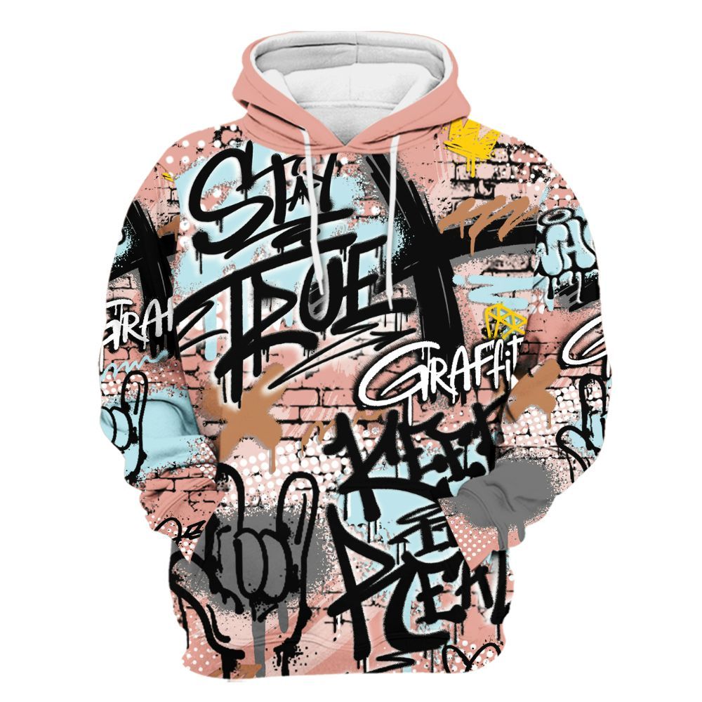 Hoodie To Match Dunk Low Glacier Arctic - True It Real Graffiti Streetwear All Over Print