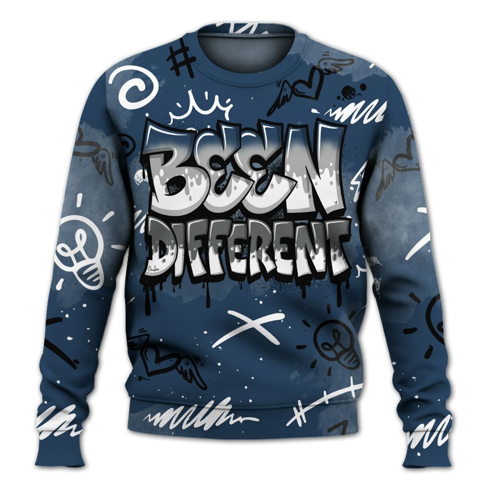 Sweatshirt To Match Retro French Blue 2025 12s - Drip Been Di2ferent All Over Print