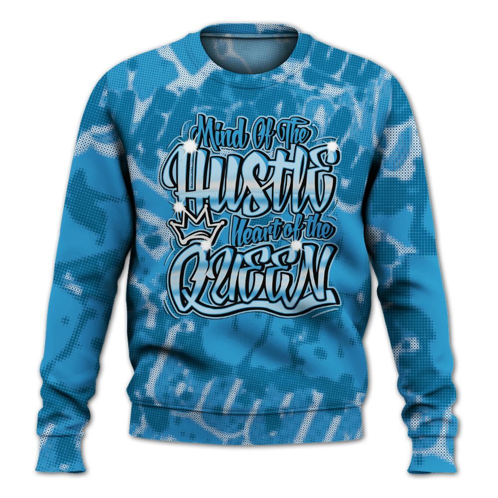 Sweatshirt To Match Powder Blue 9s - Hustles Heart Queens Street All Over Print