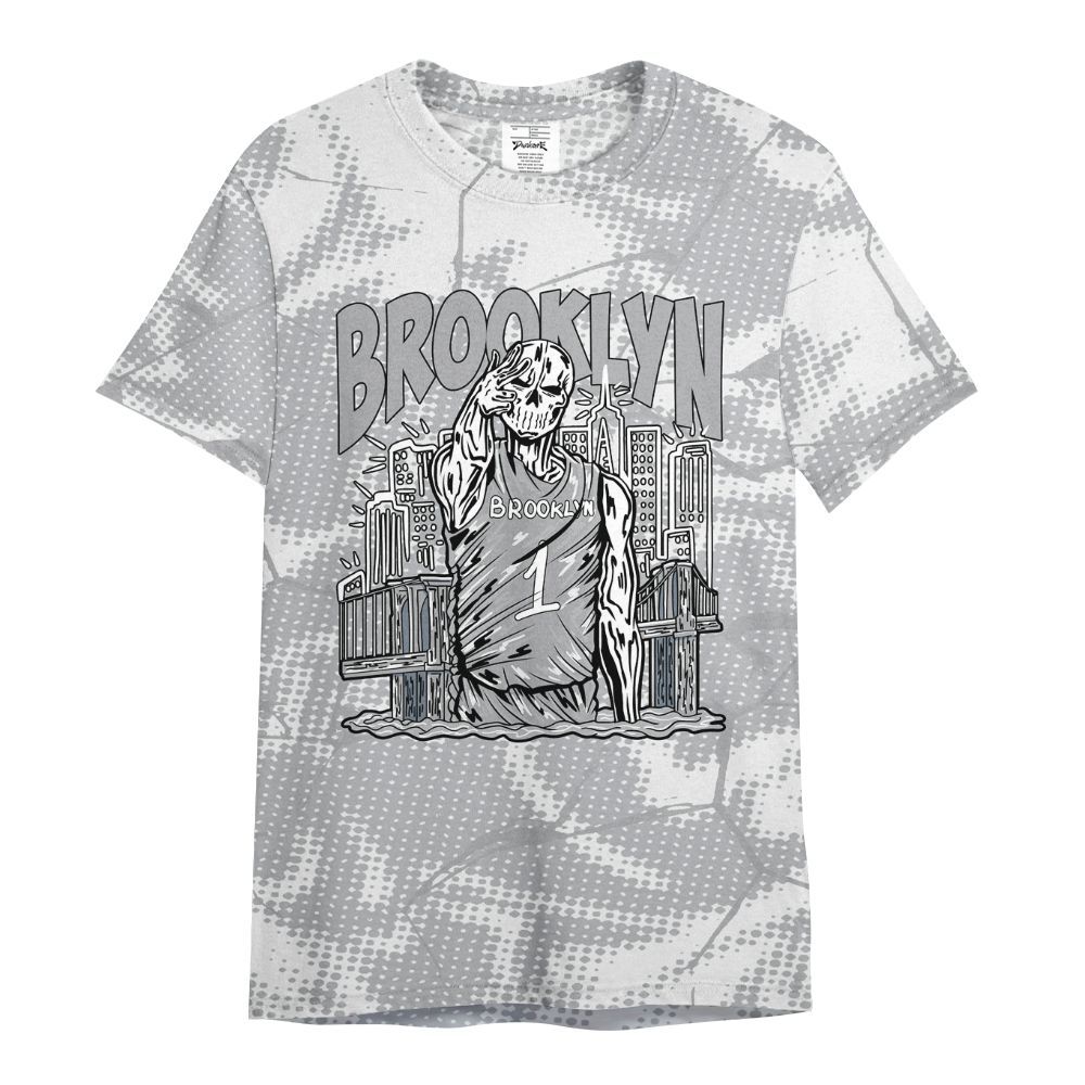 Shirt To Match Low OG Wolf Grey 1s - Brooklyn's Skeleton Crack All Over Print