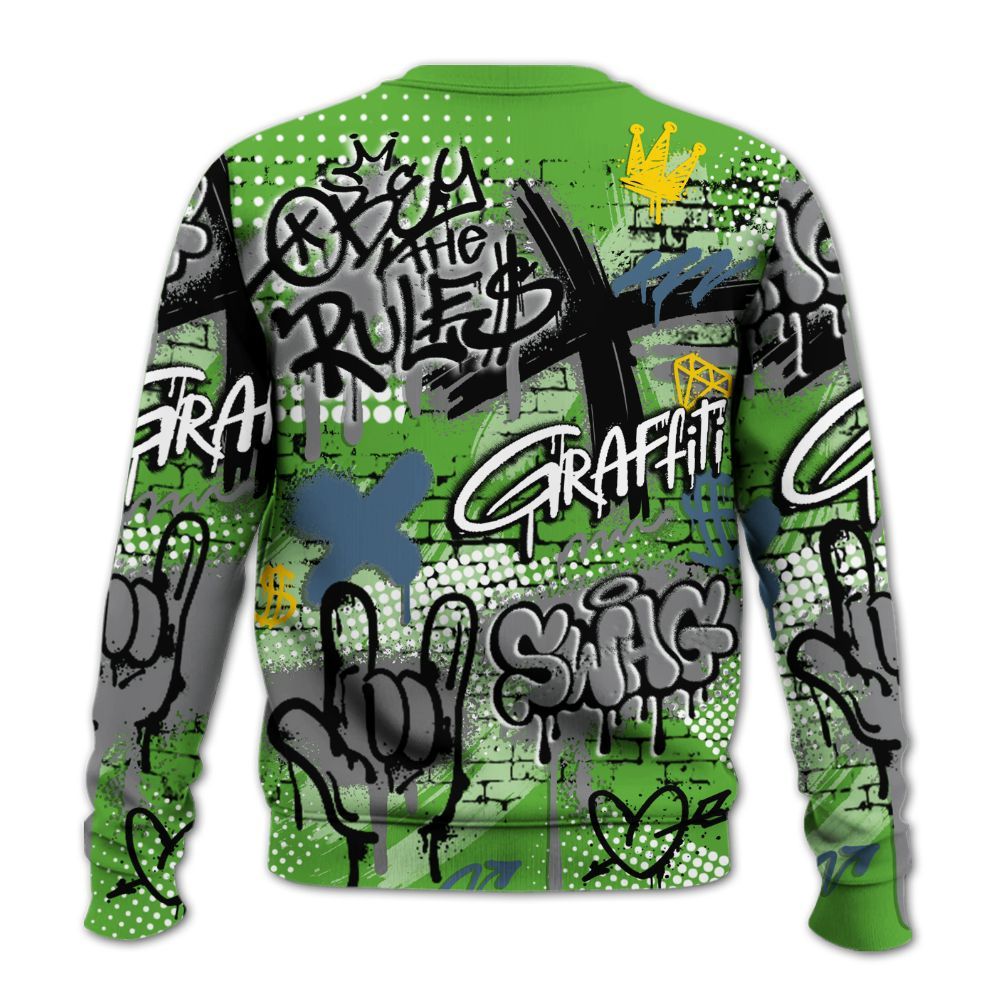 Sweatshirt To Match Retro Green Bean 5s - True It Real Graffiti Streetwear All Over Print