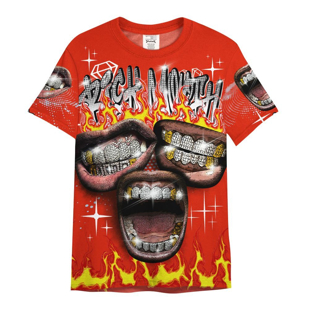 Shirt To Match Retro Cherry 11s - Rich Mouth Fire Rap Retro 90s All Over Print