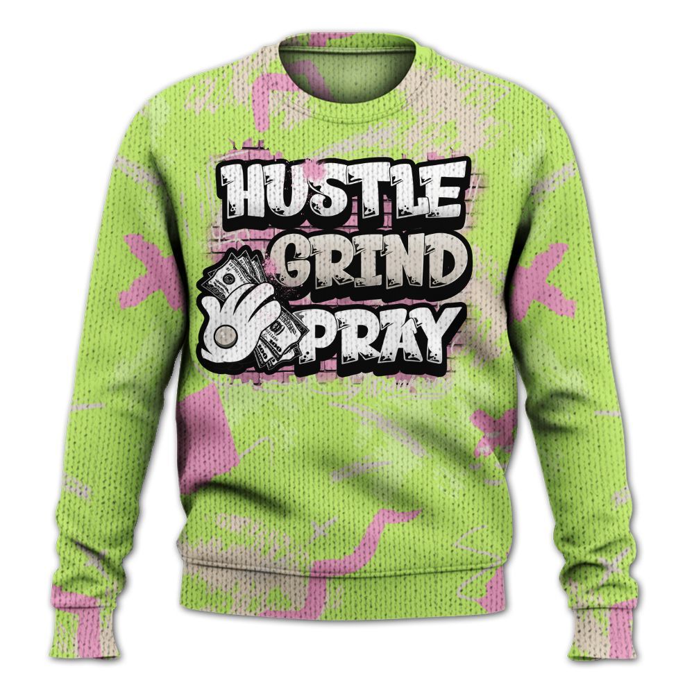 Sweater To Match Jack Black Night Silver - Hustle Grind Pray Graphic Street Style Graphic
