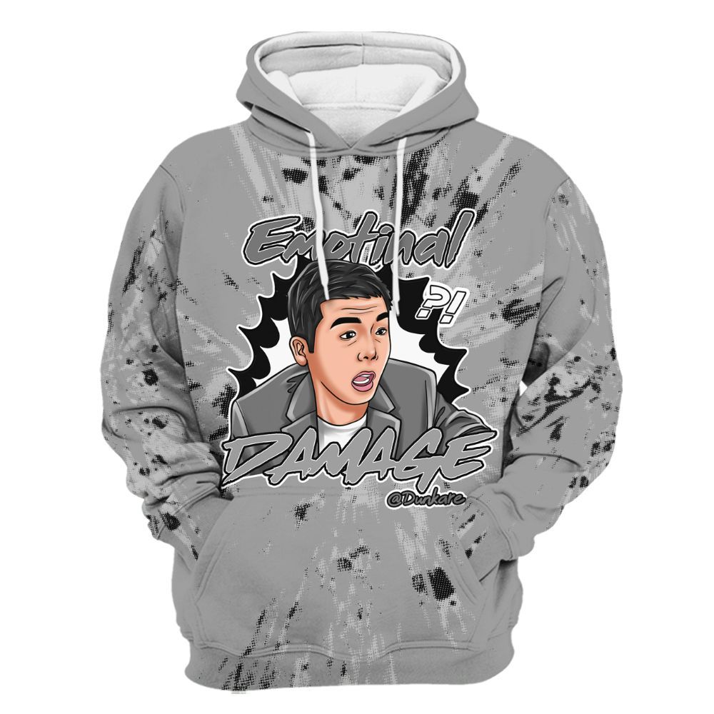 Hoodie To Match Black Wolf Grey 12s - Damaged Meme Shirt Unisex Outfit All Over Print