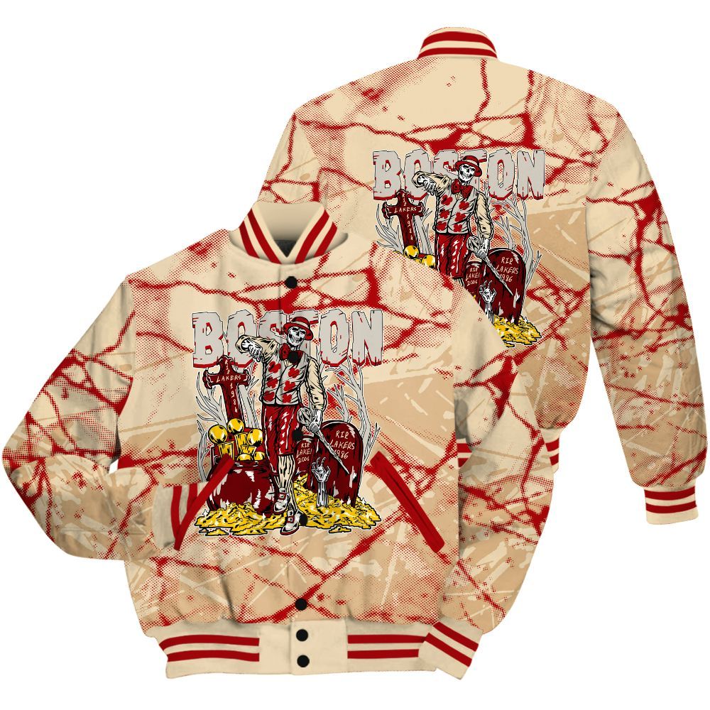 Varsity Jacket To Match Dunk Low Strawberry Waffle Shirt - Goldrush Skeleton Profound All Over Print