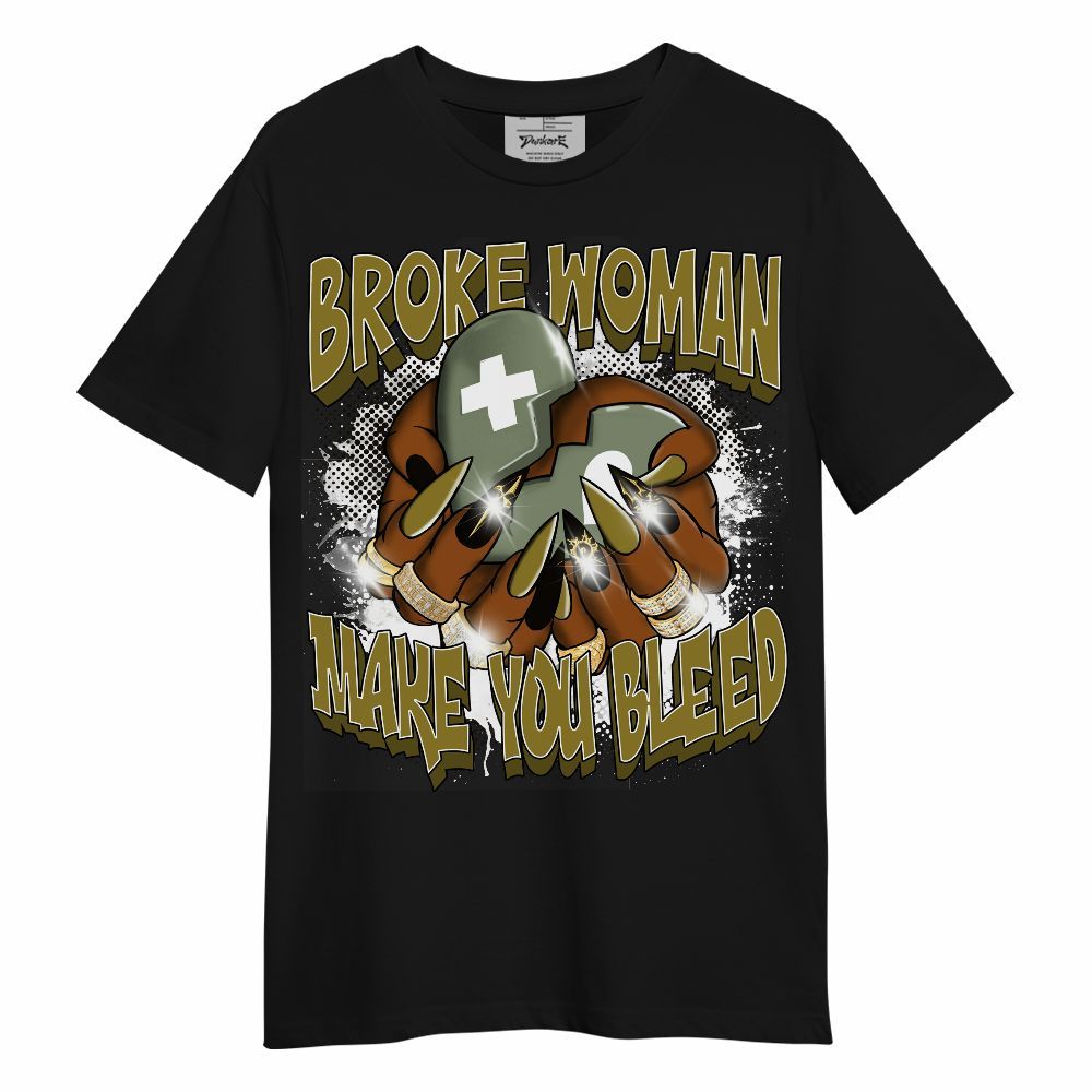 Shirt To Match Air Flightposite Metallic Gold - Broke Woman Heart Retro Unisex Shirt