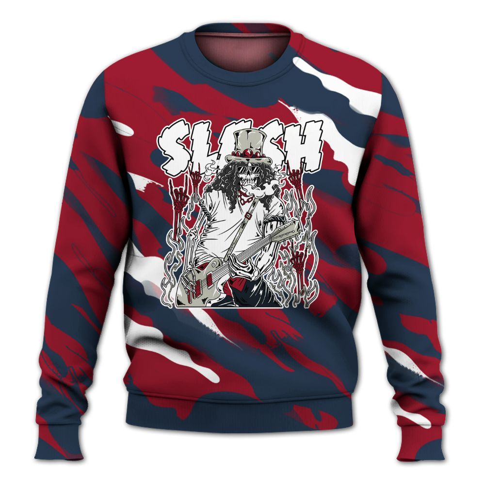 Sweatshirt To Match Navy Blue 2024 6s - Slash Skeleton Colored All Over Print