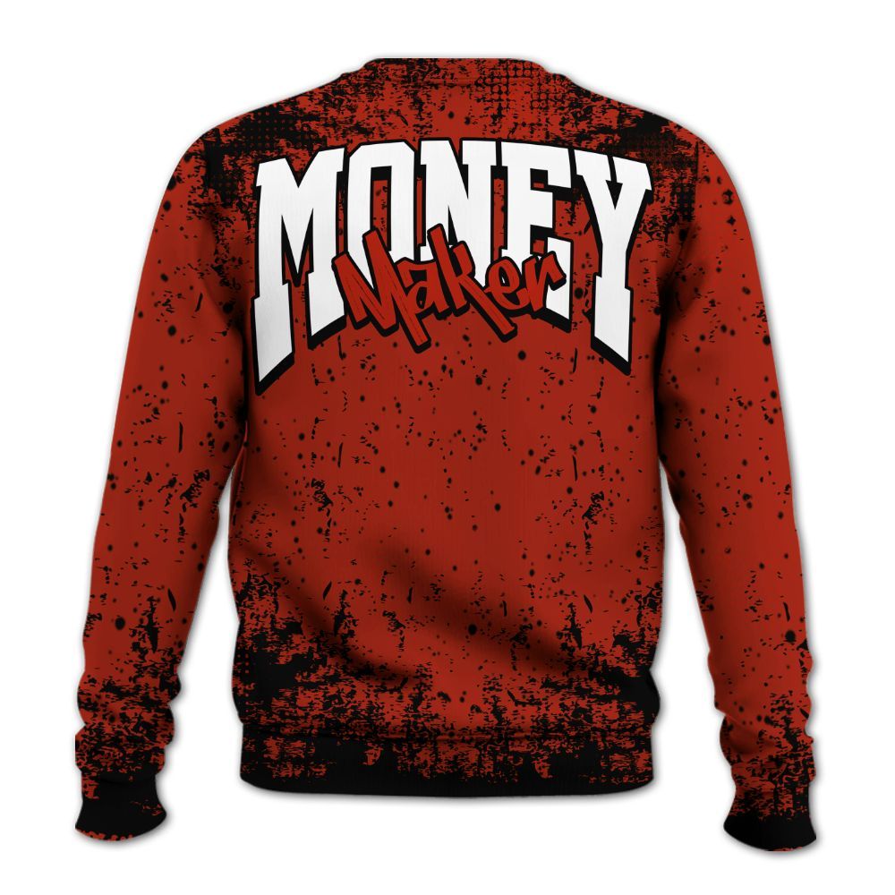 Sweatshirt To Match Red Cement 4s - Move In Silence Money Street Retro All Over Print