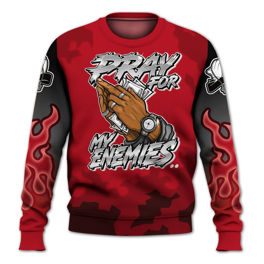 Sweatshirt To Match Bred Velvet 11s - Prayed For Enemies Graphic Blessing All Over Print