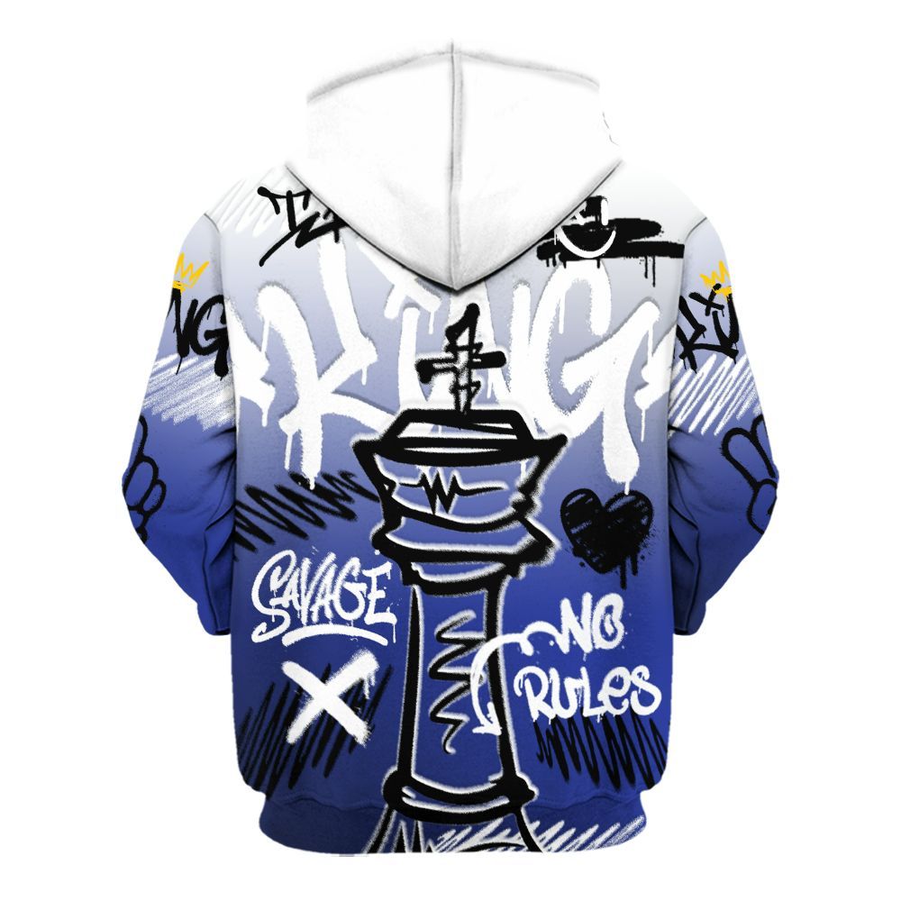 Hoodie To Match Air Max Plus Black Racer Blue - Street King Chess Streetwear All Over Print