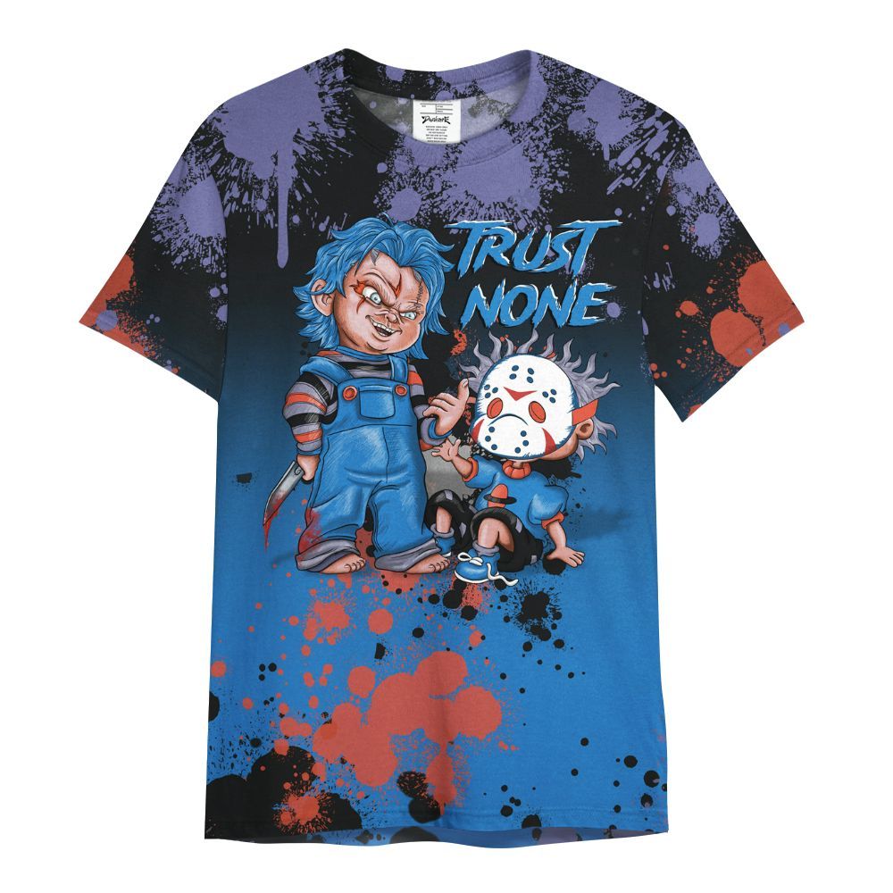 Shirt To Match Hi-Res Blue 700s - Trust No One Scary All Over Print