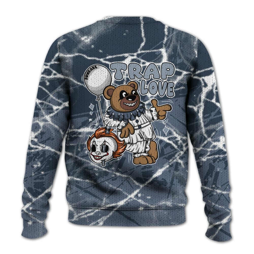 Knitted Sweater To Match Low Diffused Blue 11s - Trap Loves Bear Profound