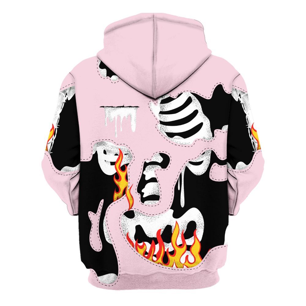 Hoodie To Match Orchid 4s - Skeleton Smile Flame Drip All Over Print