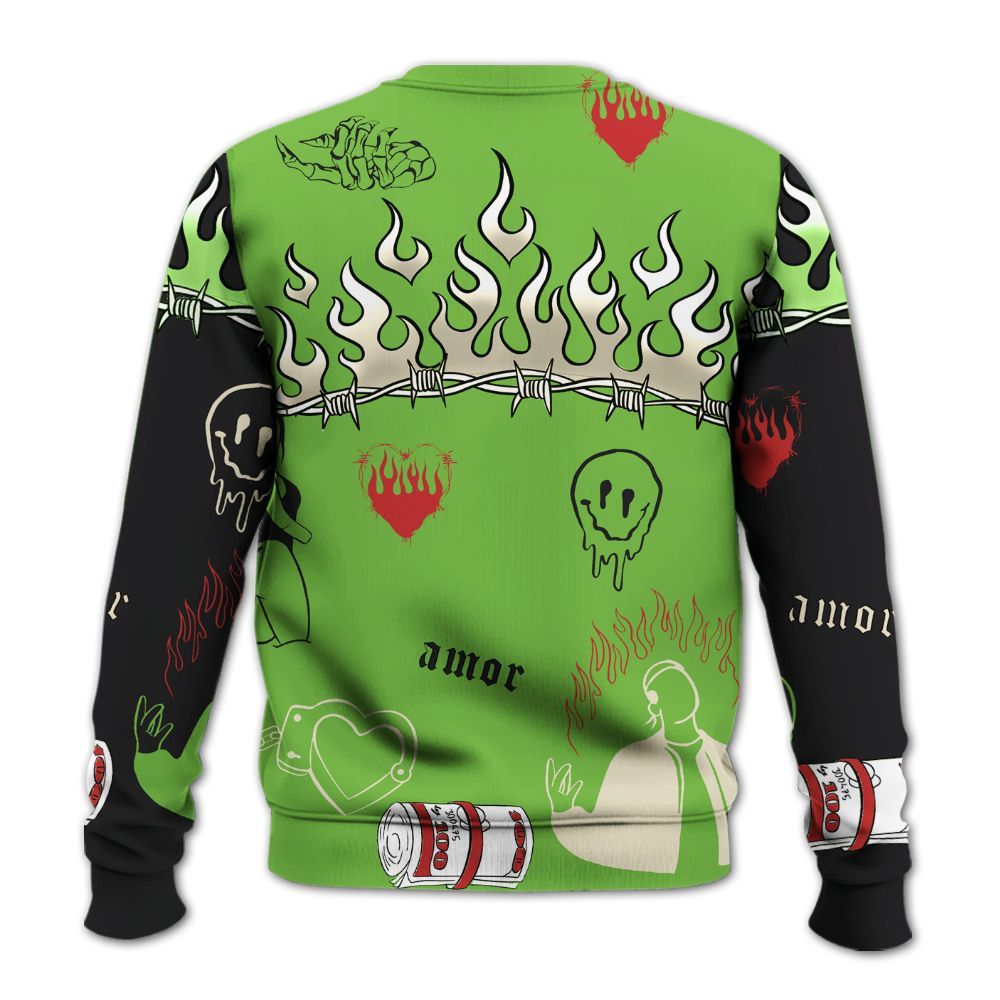 Sweatshirt To Match Air Max Waffle SP Action Green - Snake Trust No One All Over Print