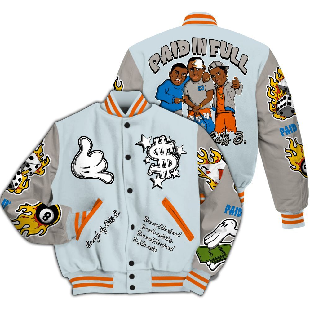 Varsity Jacket To Match Retro High OG Alaska 1s - Everybody Paid In Full Graphic All Over Print