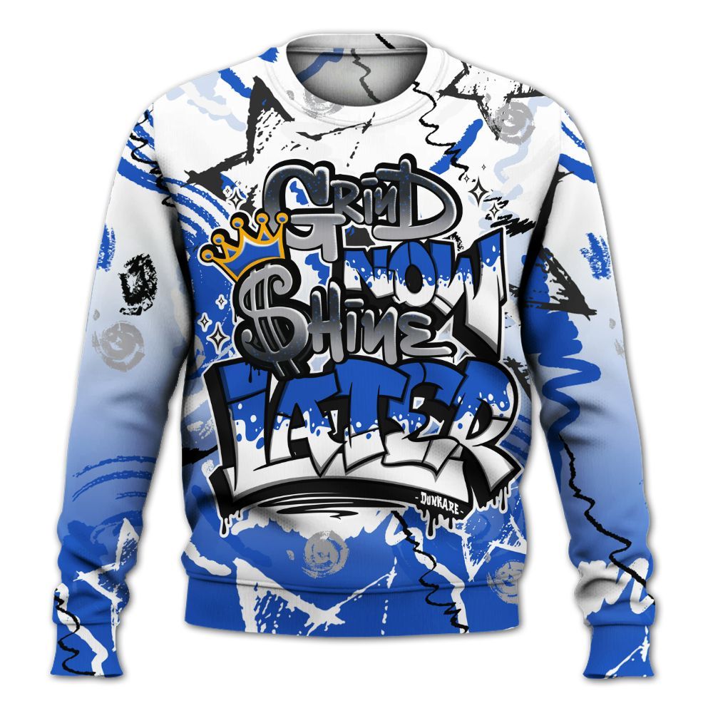 Sweatshirt To Match Retro Stealth 5s - Grind Shine Later Drip All Over Print