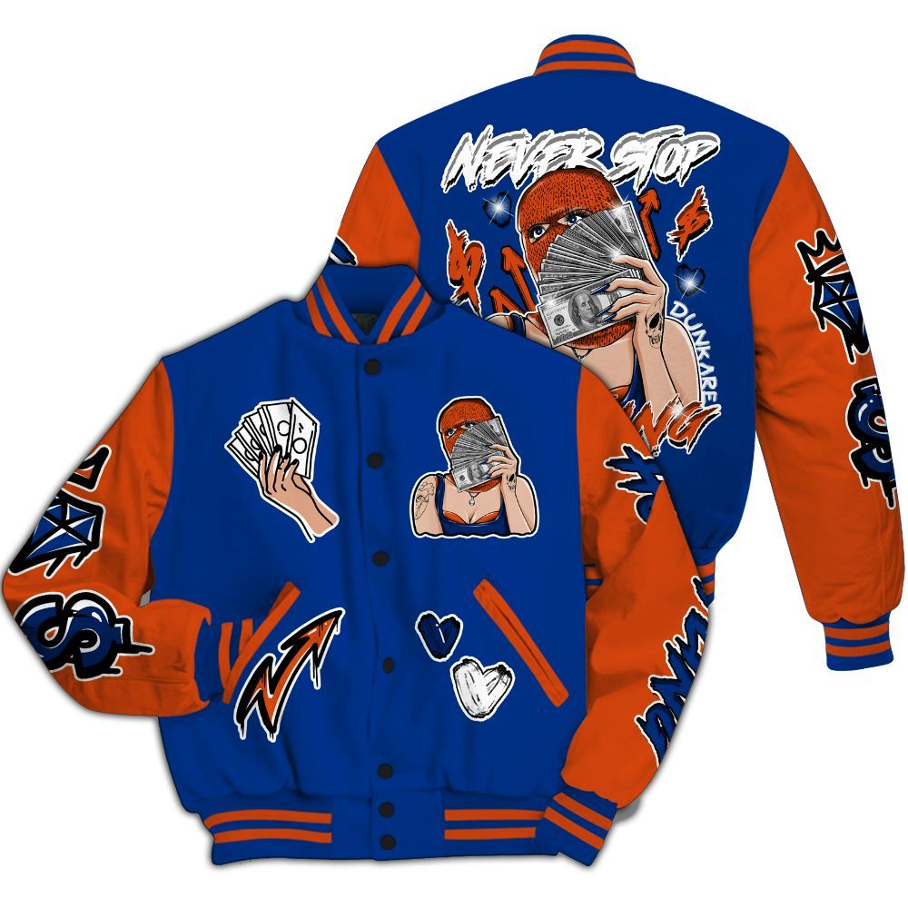 Varsity Jacket To Match Mid Knicks 1s - Hustling Unique All Over Print