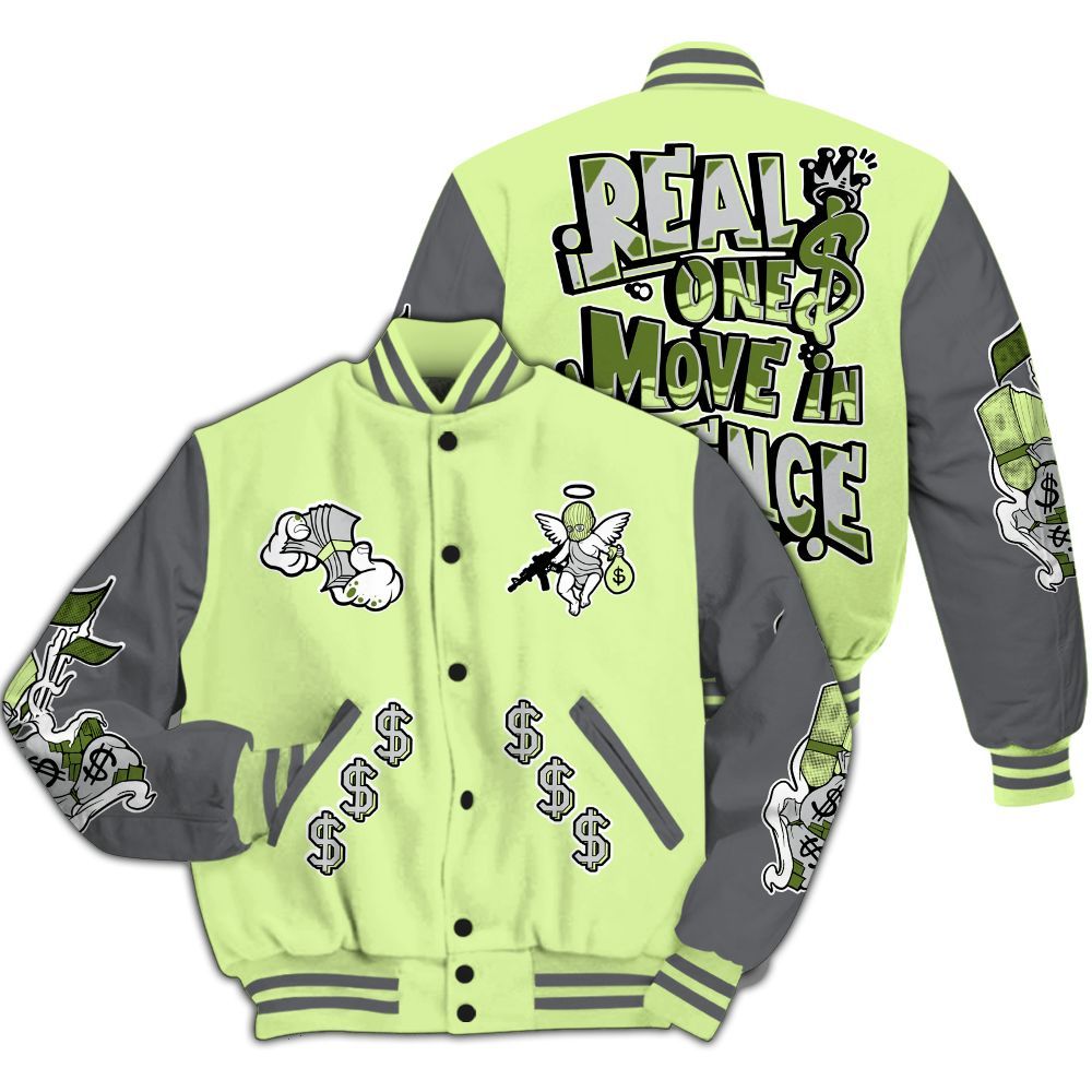 Varsity Jacket To Match Smoke Grey Volt TR 1s - Ones Move In Silence Graphic All Over Print