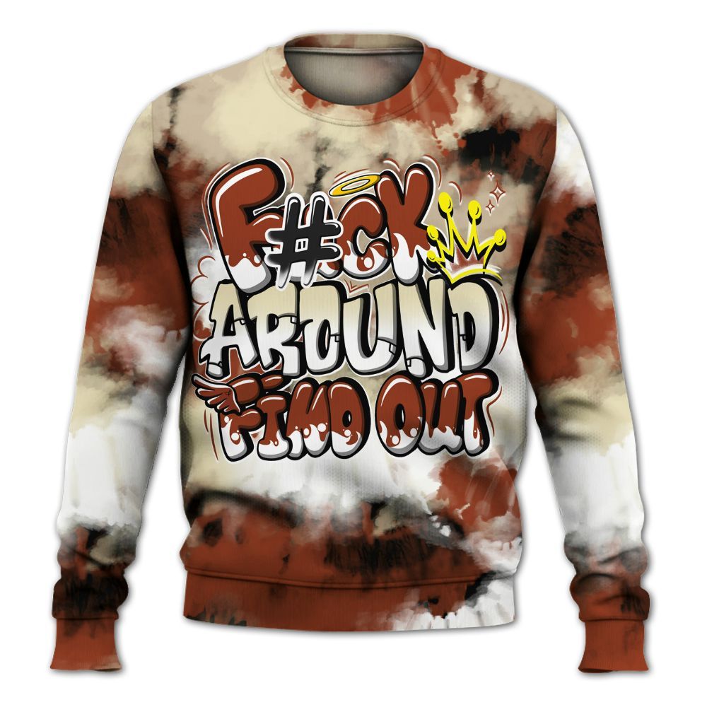 Sweatshirt To Match Retro Eastside Golf 12s - Tie Dye FK Around Find Out All Over Print
