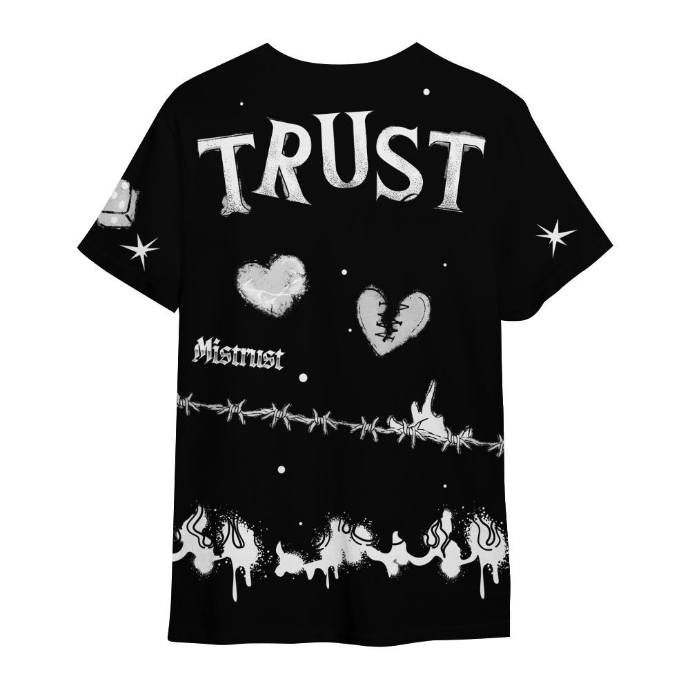 Shirt To Match Black Chrome 6s - Trust No One Snake-Bite Doodle Crayon All Over Print
