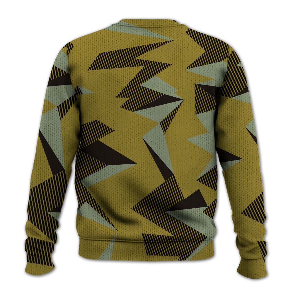Knitted Sweater To Match Air Flightposite Metallic Gold - Geometric Camouflage Pattern