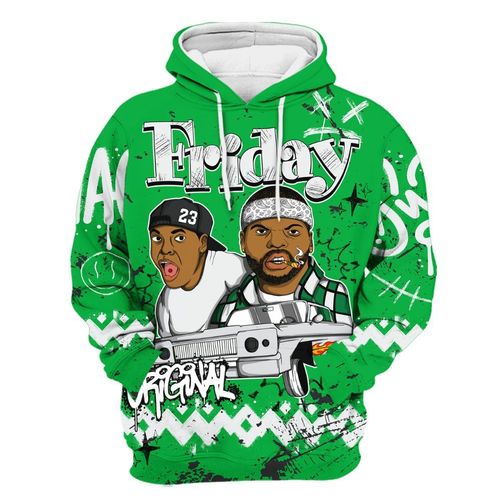 Hoodie To Match Lucky Green 5s - Friday Sneaker Crayon All Over Print
